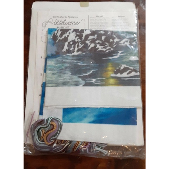 Sunset Gallery Moonlit Lighthouse No Count Cross Stitch Kit New,Coastal - Picture 11 of 12